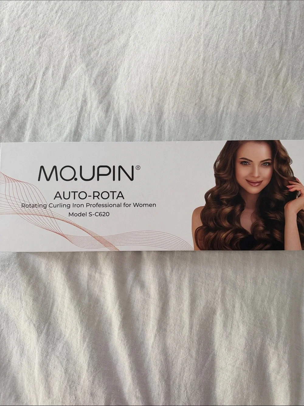 Moupin Auto-Rota Rotating Curling Iron for Women - White